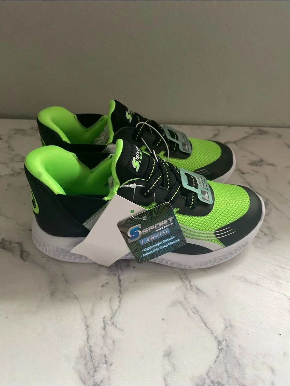 Kids Light-Up Sport Sneakers in Neon Green and Black